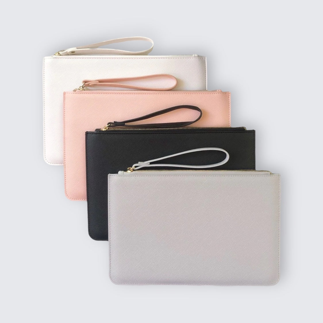 Personalised Black Wristlet Clutch Bag