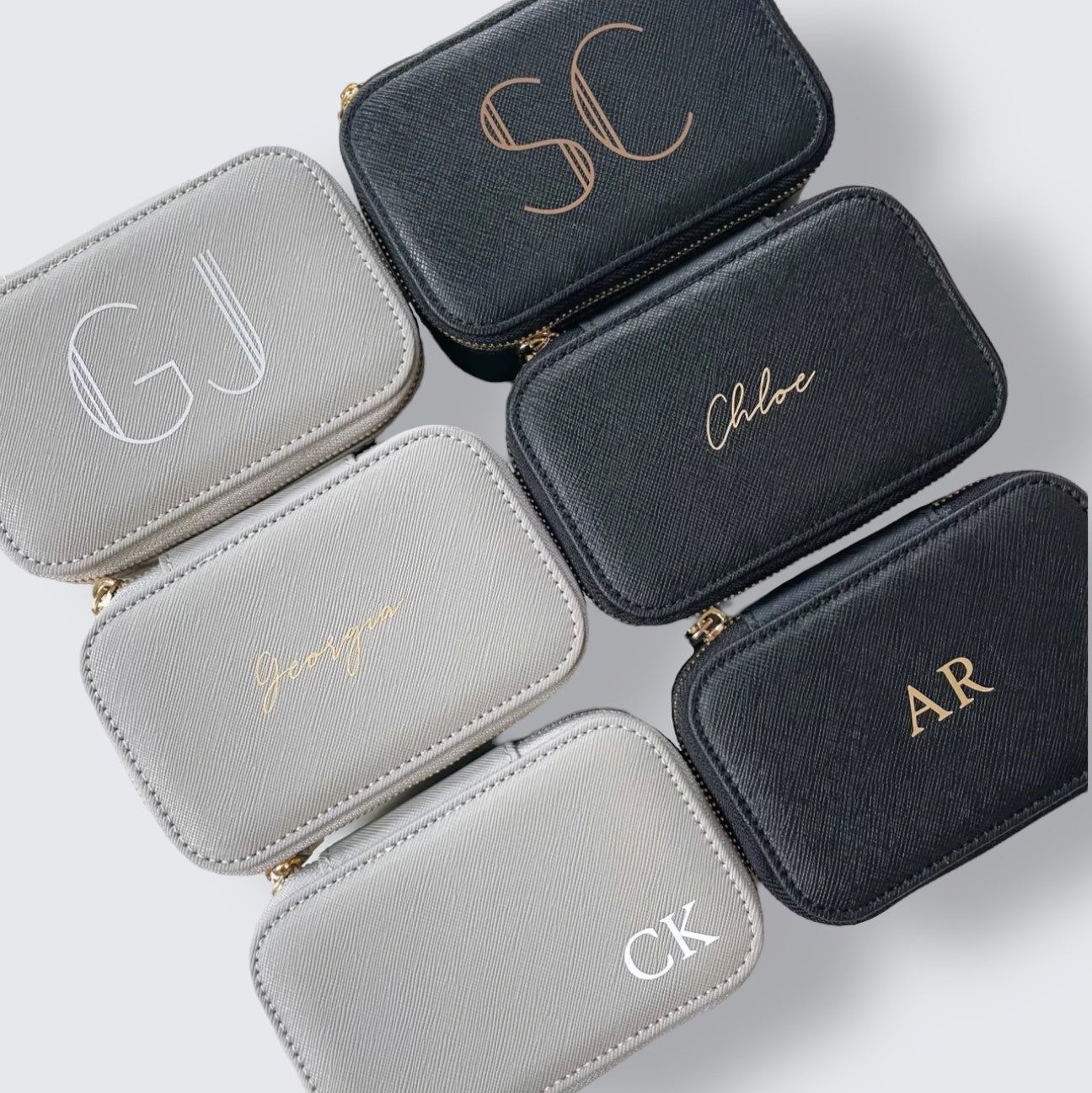 Personalised Classic Black & Grey Jewellery Box