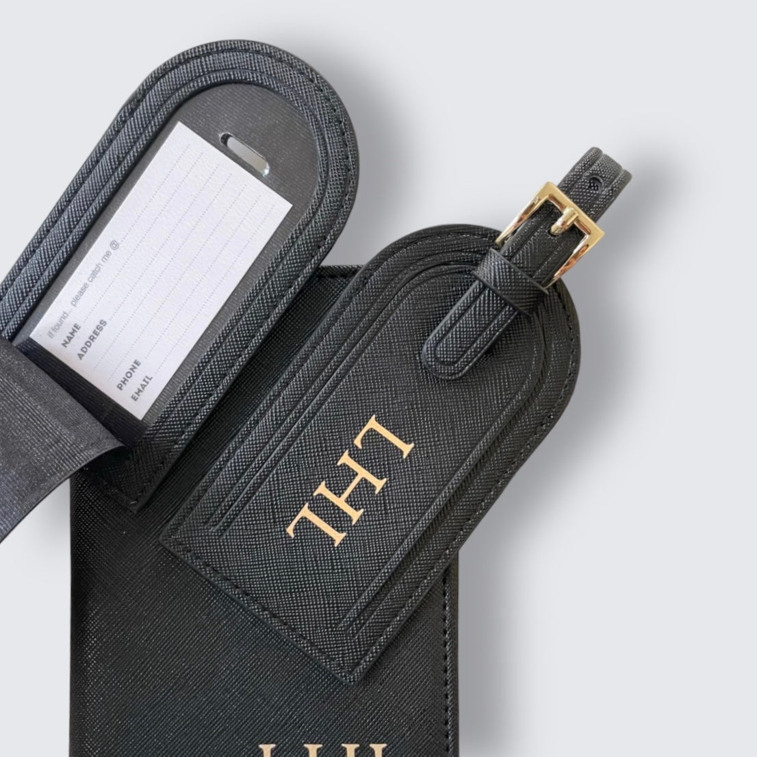 Personalised Luxury Black Luggage Tag