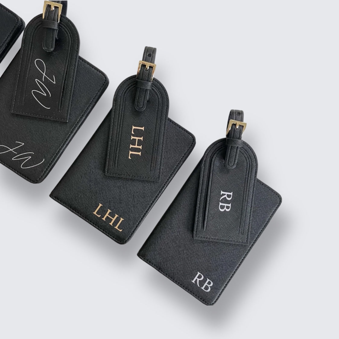 Personalised Black Travel Set