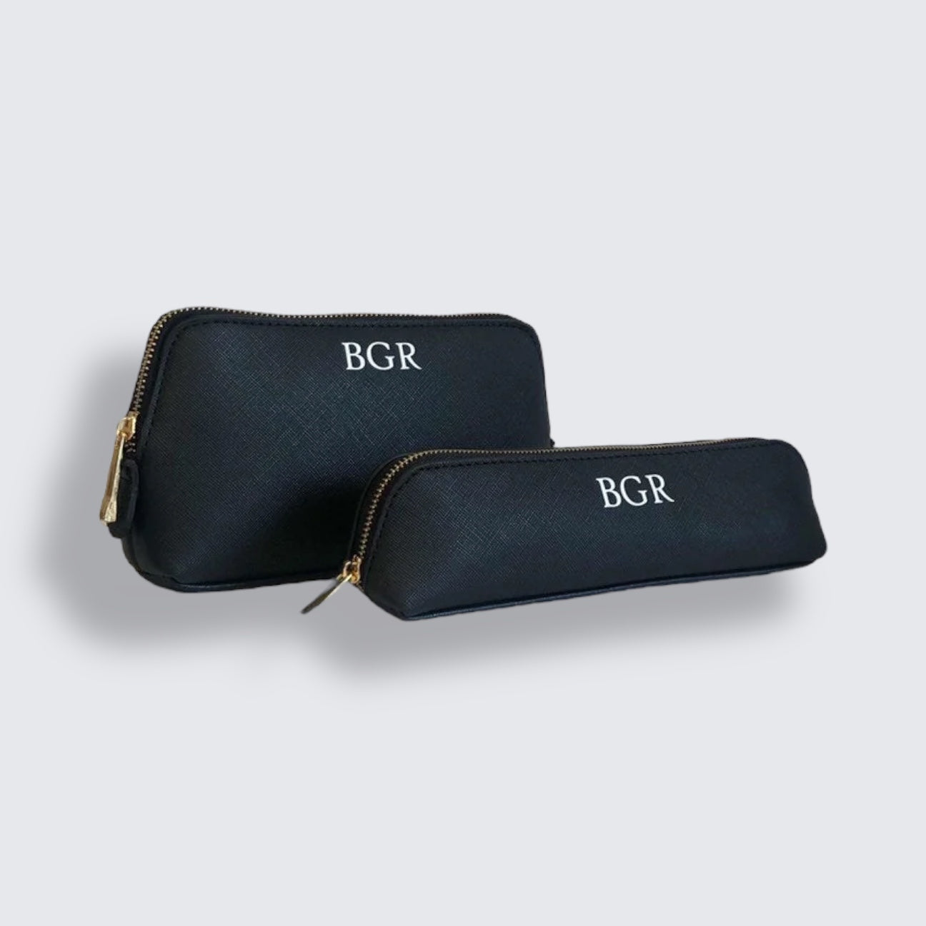 Personalised Double Zip Makeup Bag & Jewellery Box Set