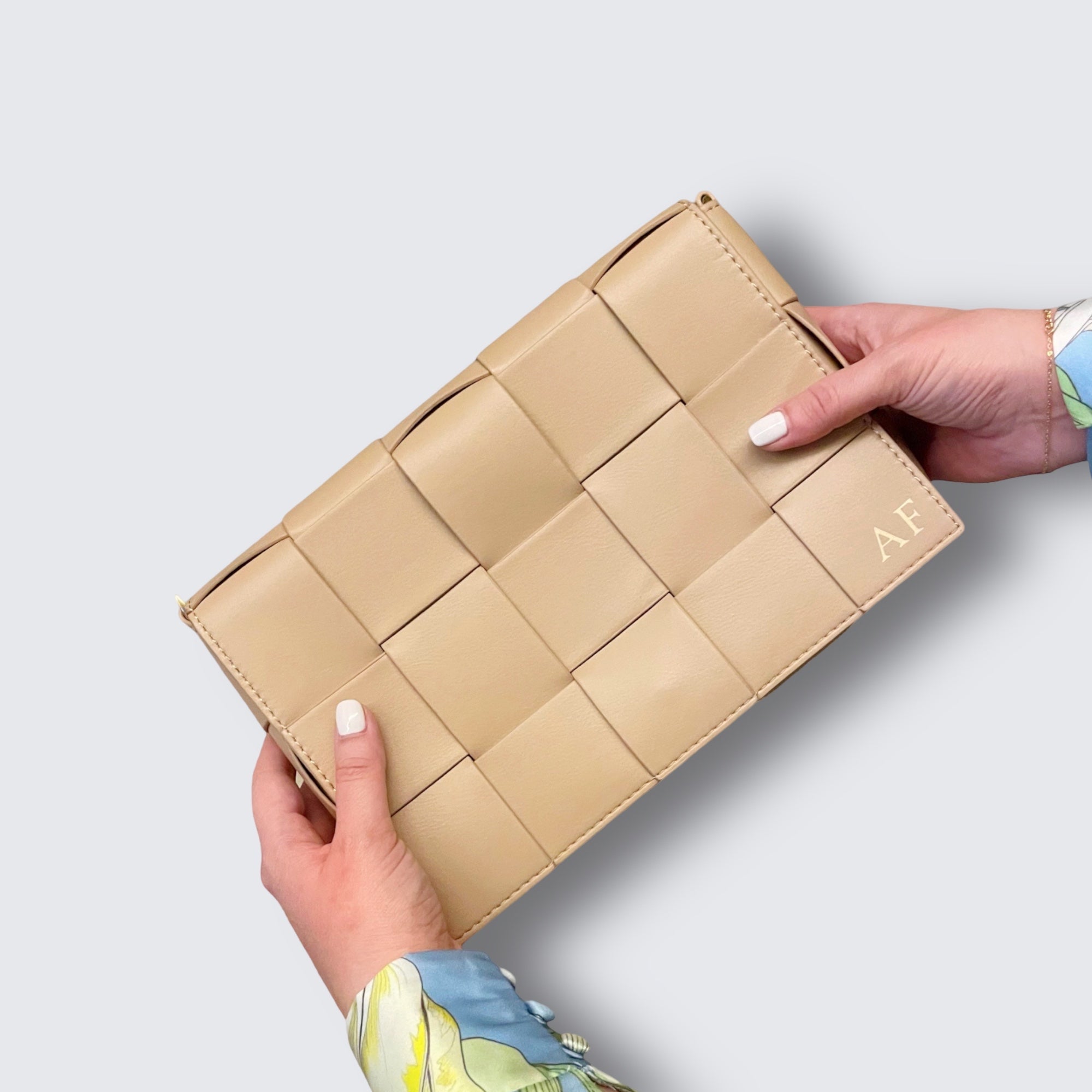 Personalised Woven Crossbody Bag With Removable Strap