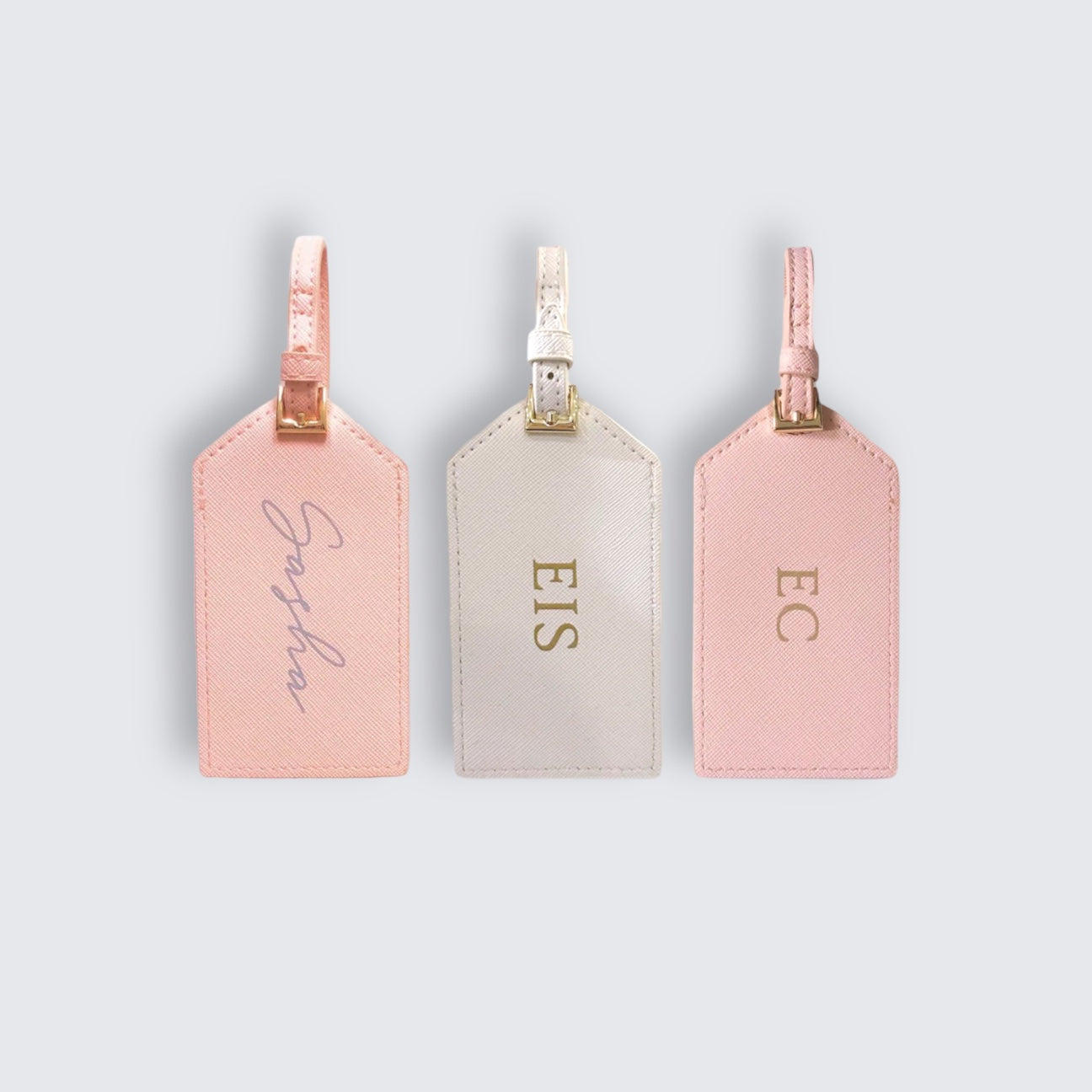 Personalised Pink or White Luggage Tag & Travel Set