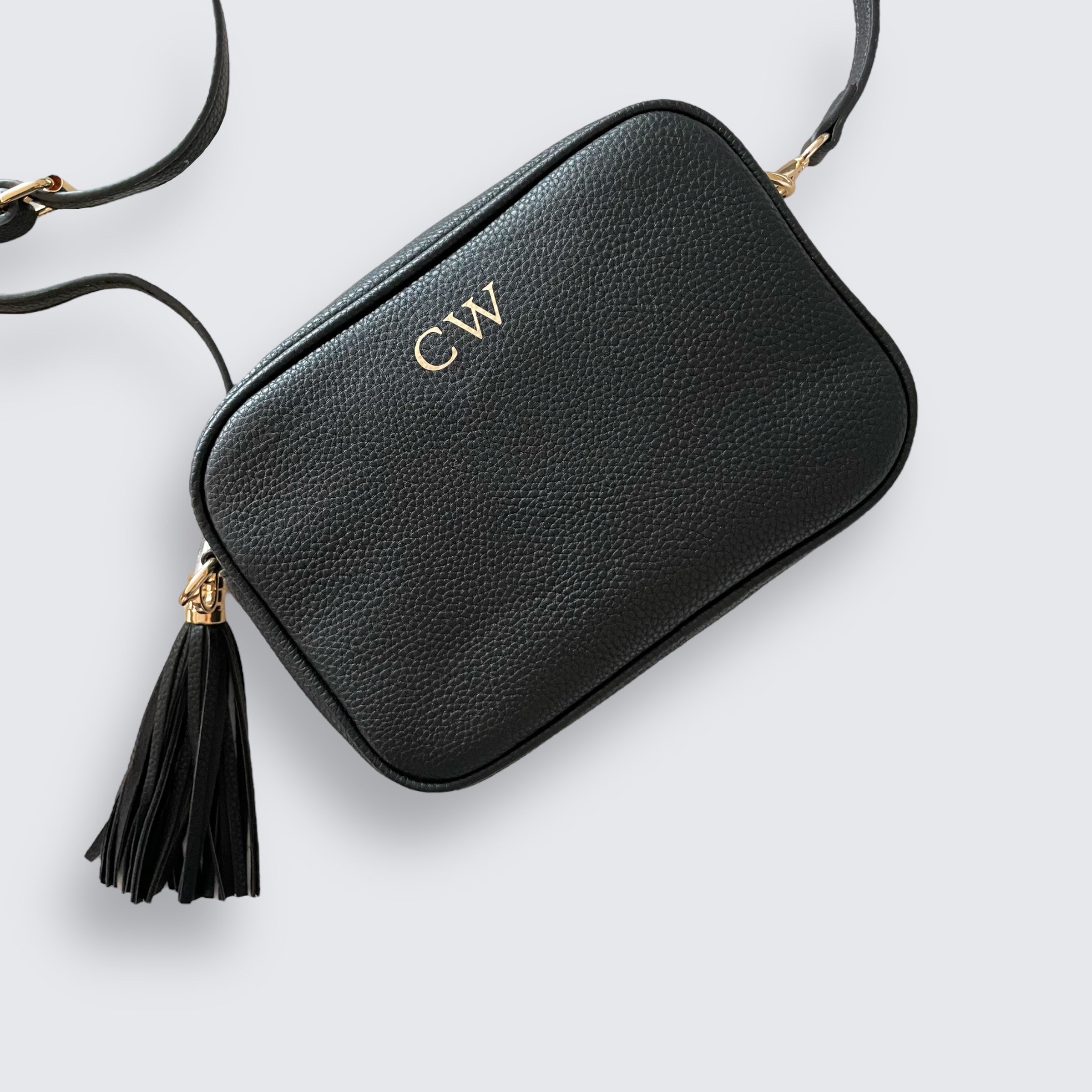 Personalised Crossbody Camera Bag With Tassel