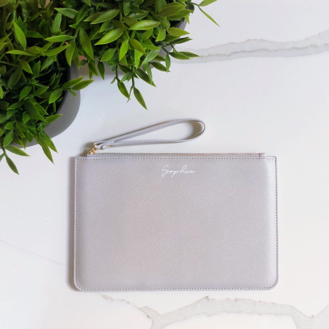 Personalised Black Wristlet Clutch Bag