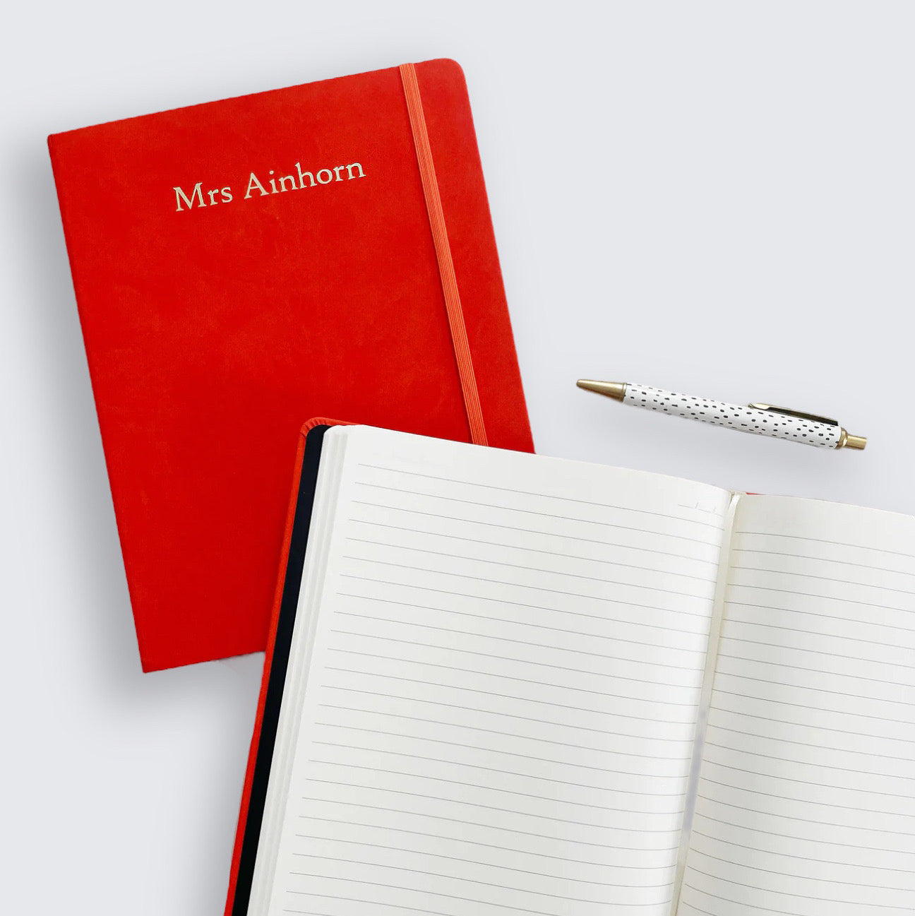 Personalised Lined Orange Notebook Gift