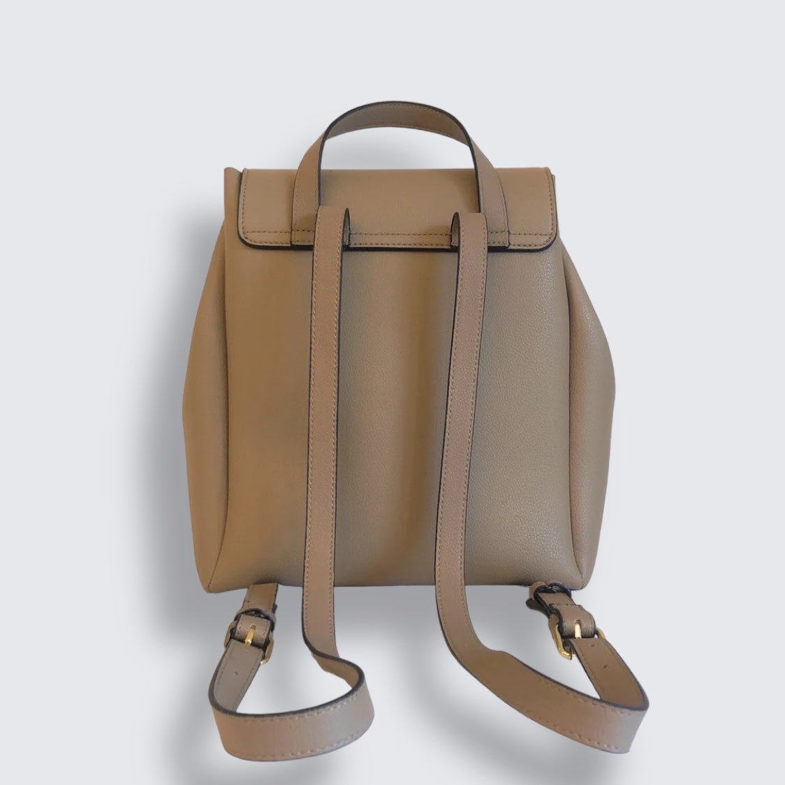 Personalised Vegan Leather Camel Backpack With Initials