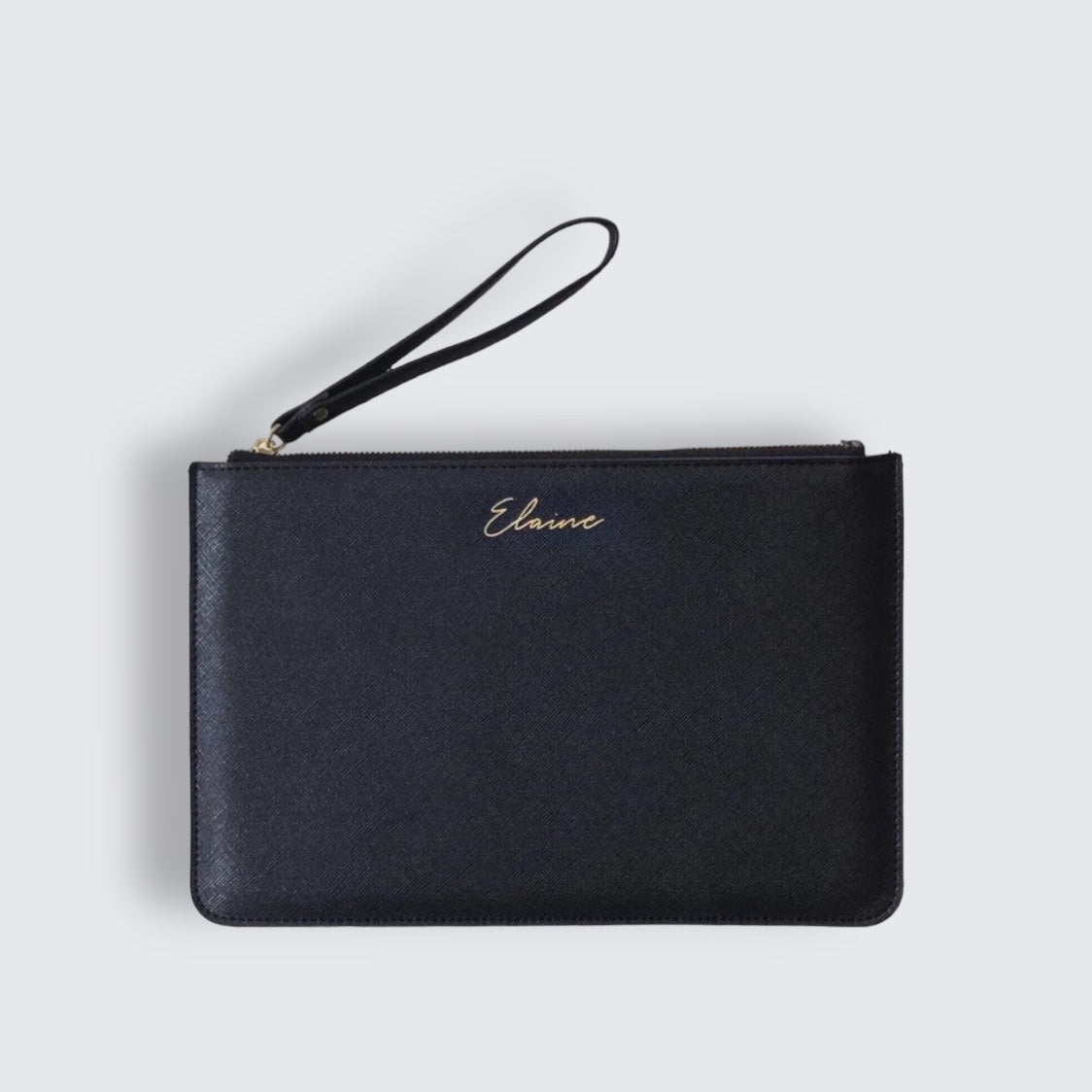 Personalised Black Wristlet Clutch Bag