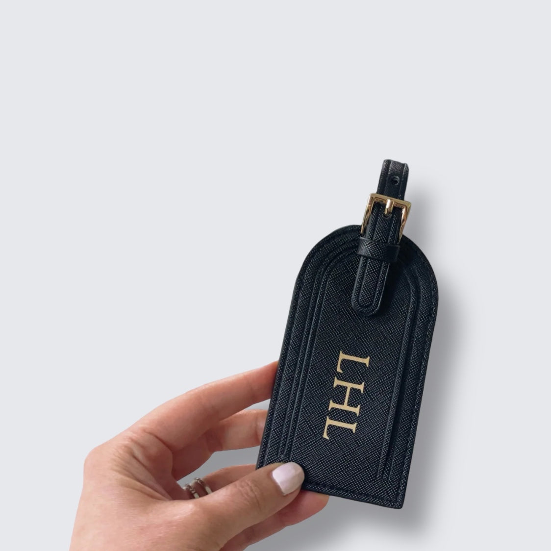 Personalised Luxury Black Luggage Tag