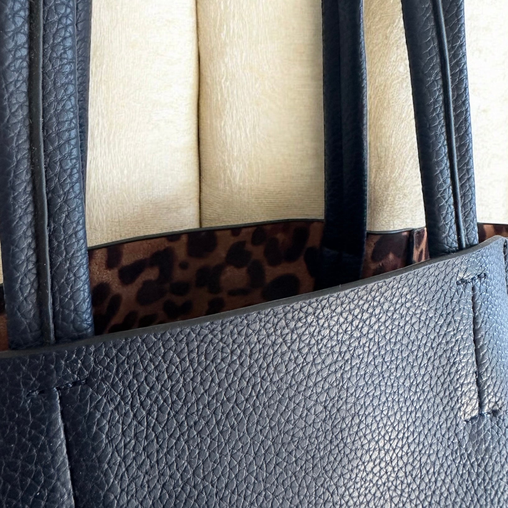 Tote Bag With Leopard Print Pouch