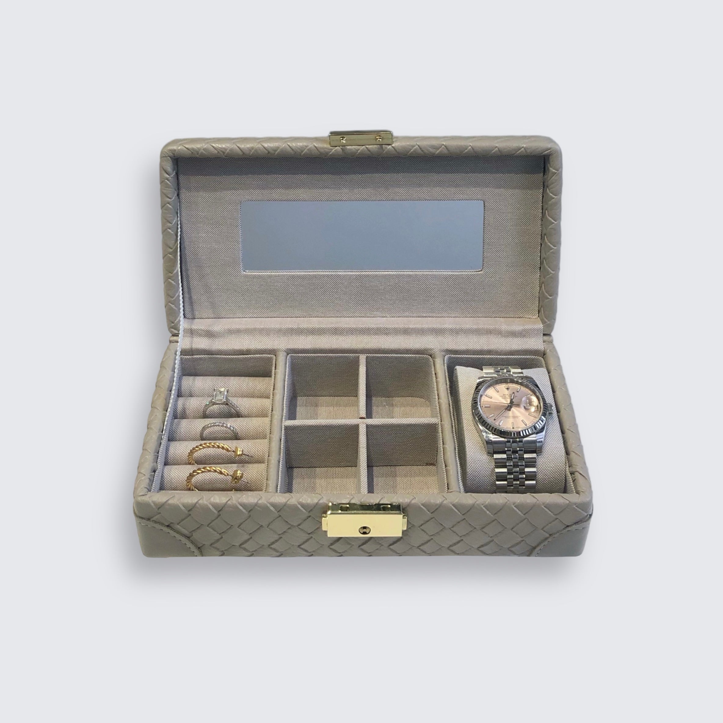 Woven Jewellery Box With Mirror