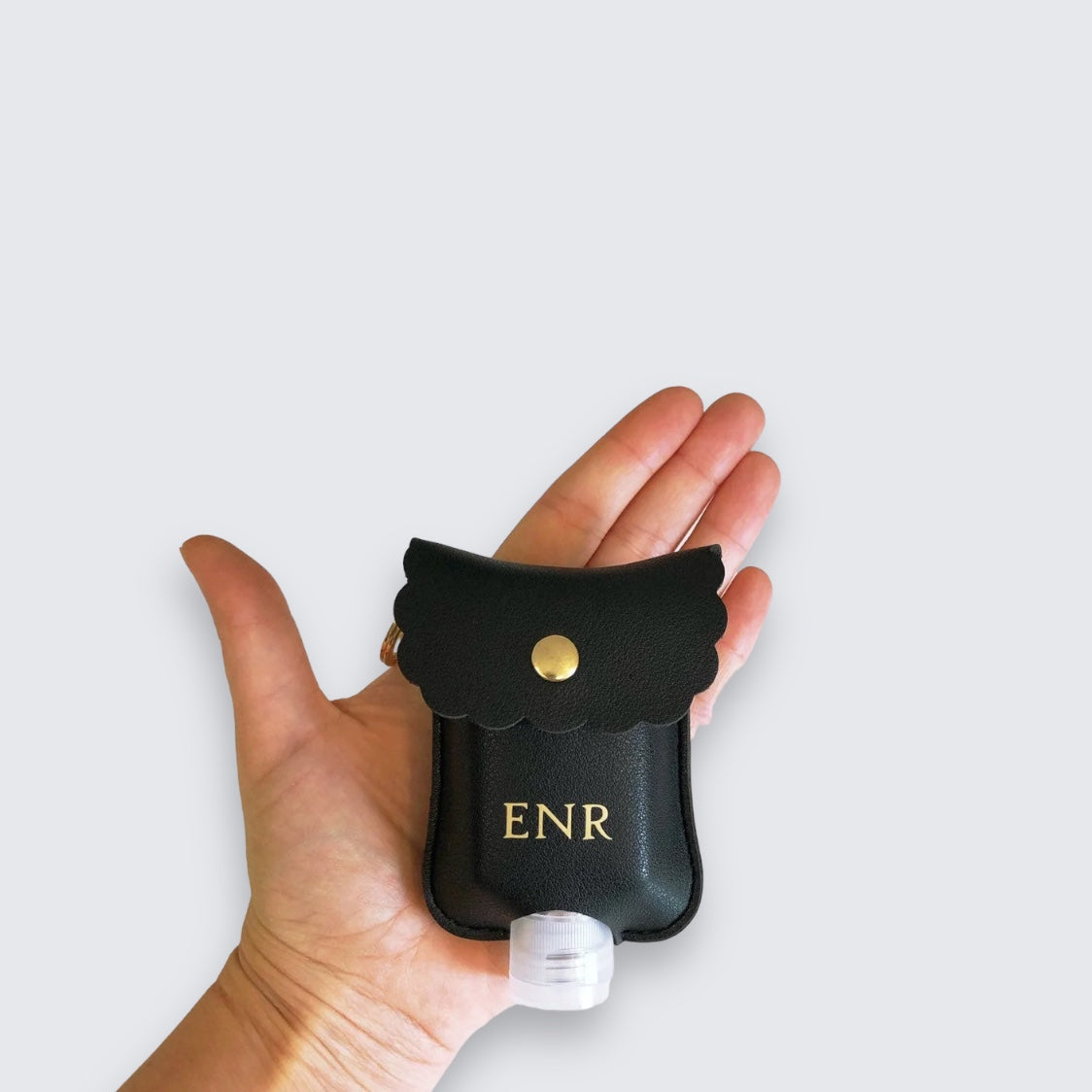 Personalised Scallop Hand Sanitiser Keyring