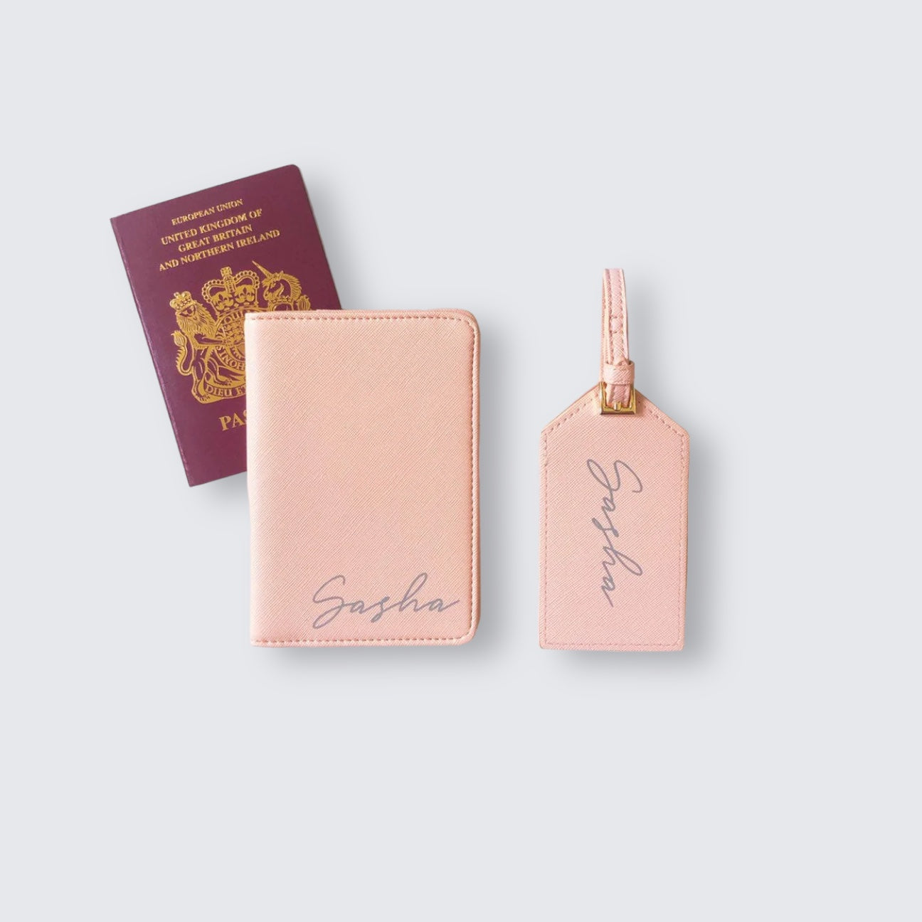 Personalised Pink or White Travel Set