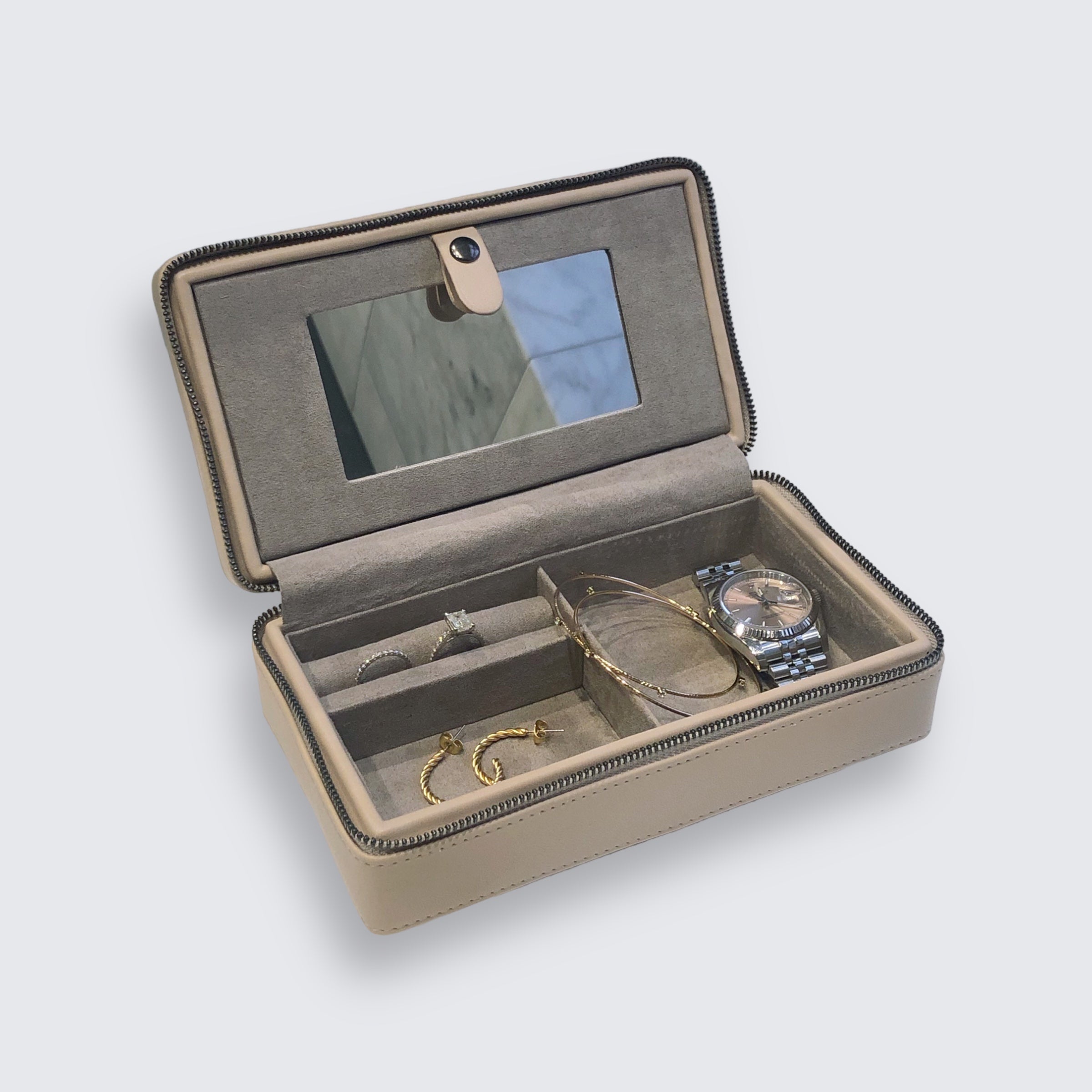 Quilted Jewellery Box With Mirror