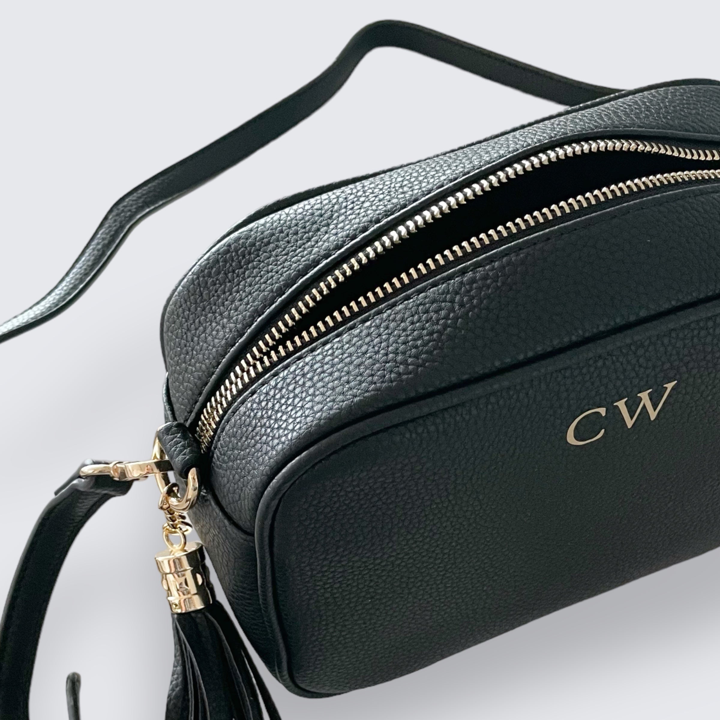 Personalised Crossbody Camera Bag With Tassel