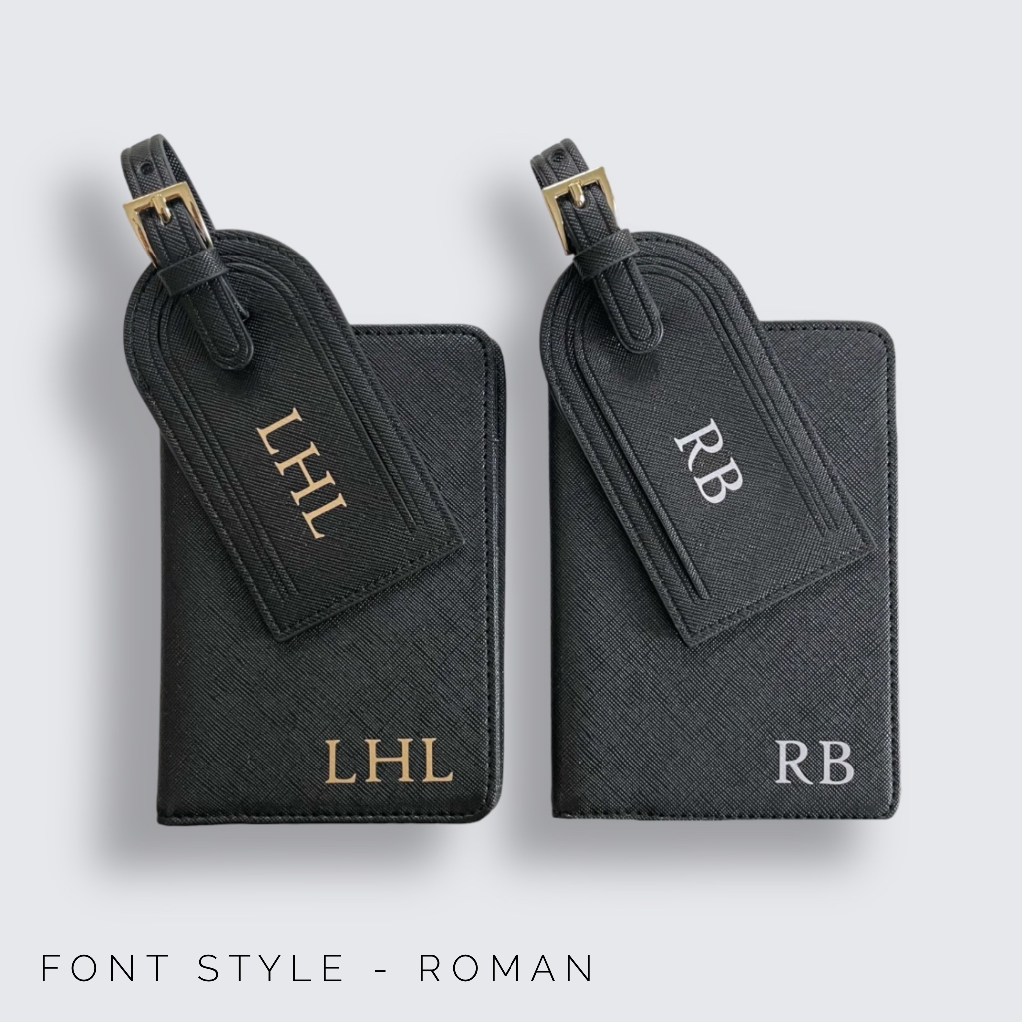 Personalised Black Travel Set