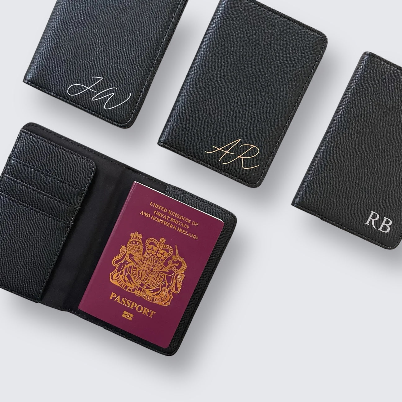 Women's Personalised Passport Cover - Black, White & Pink
