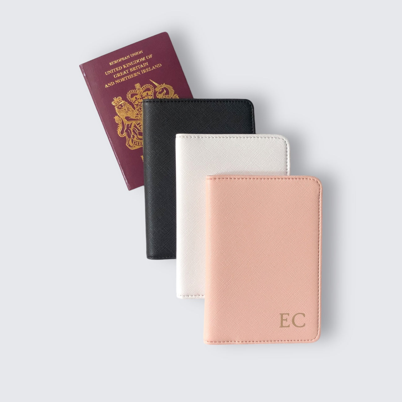 Women's Personalised Passport Cover - Black, White & Pink
