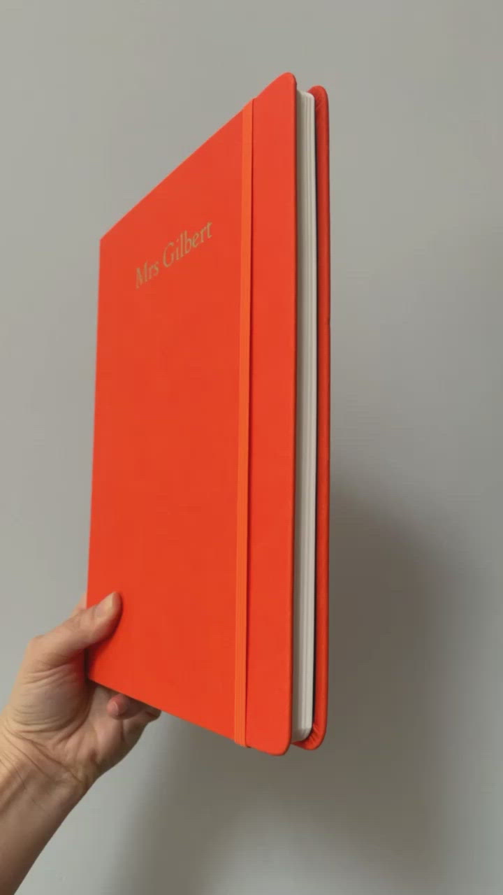 Personalised Lined Orange Notebook Gift