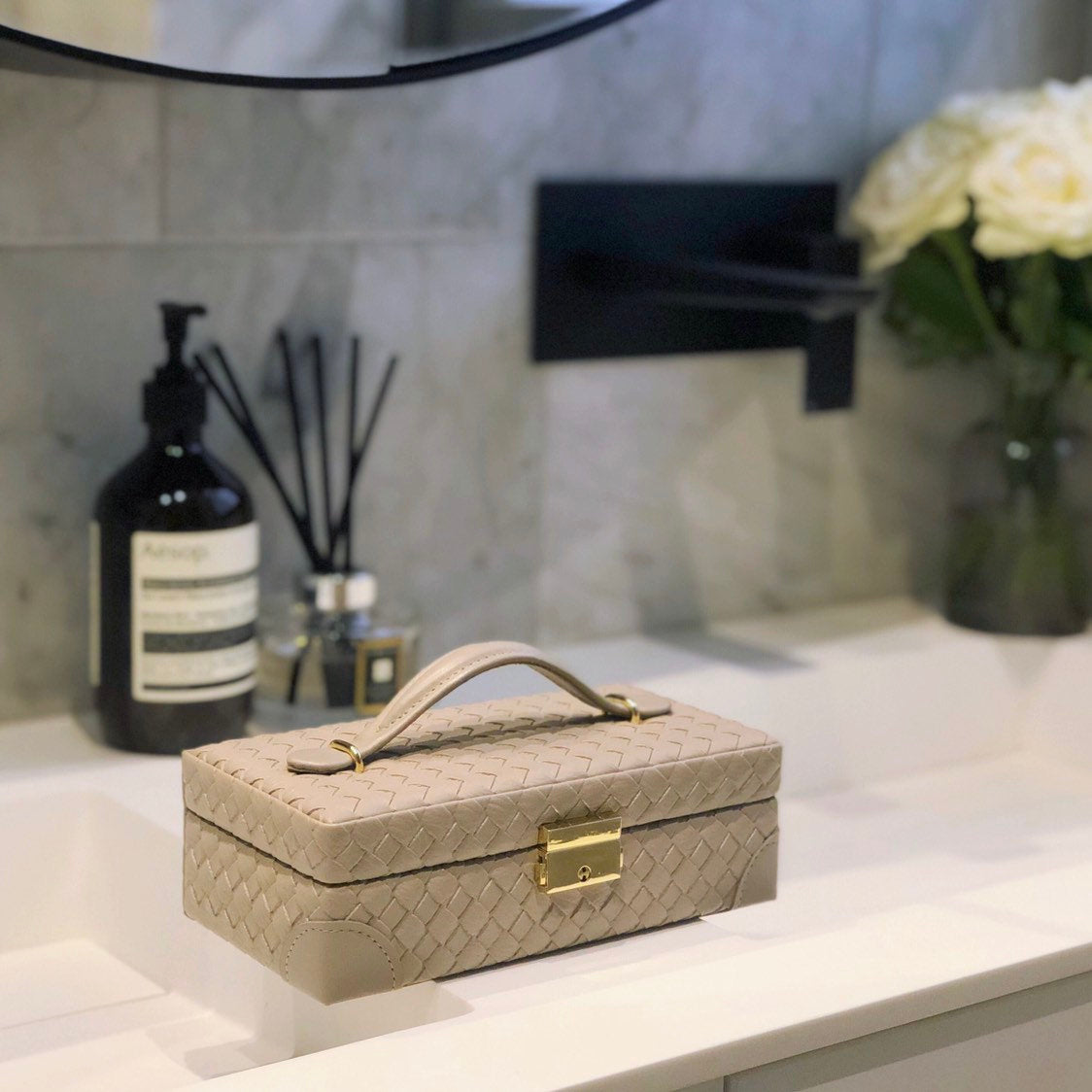 Woven Jewellery Box With Mirror