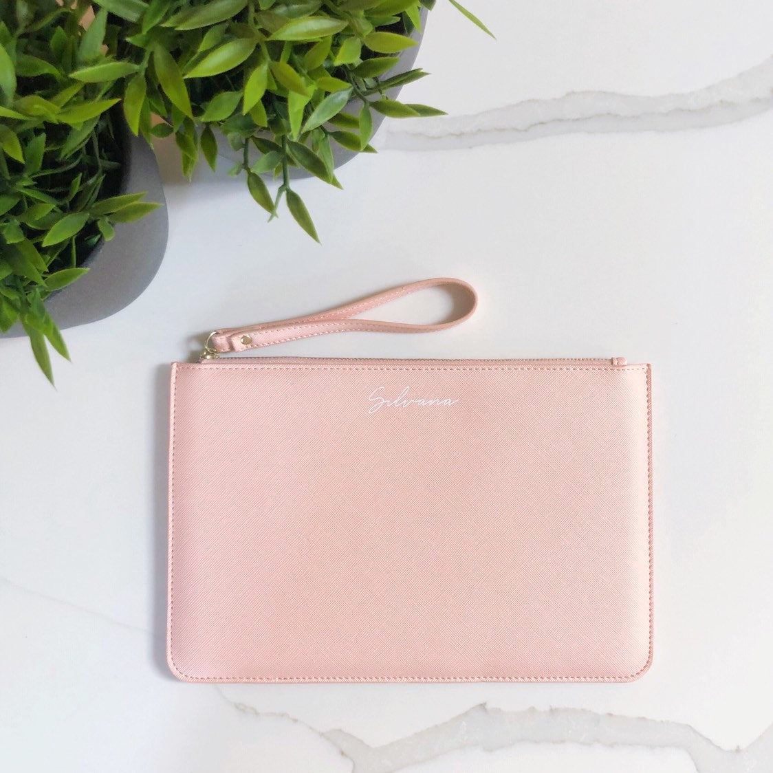 Personalised Black Wristlet Clutch Bag