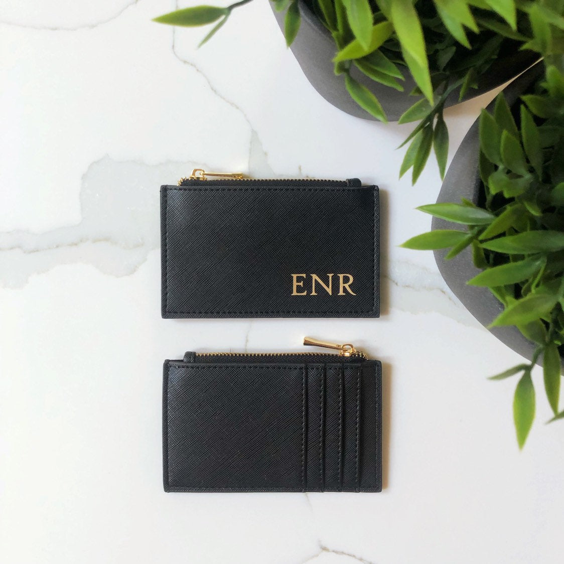 Personalised Black Wristlet Clutch Bag & Card Holder