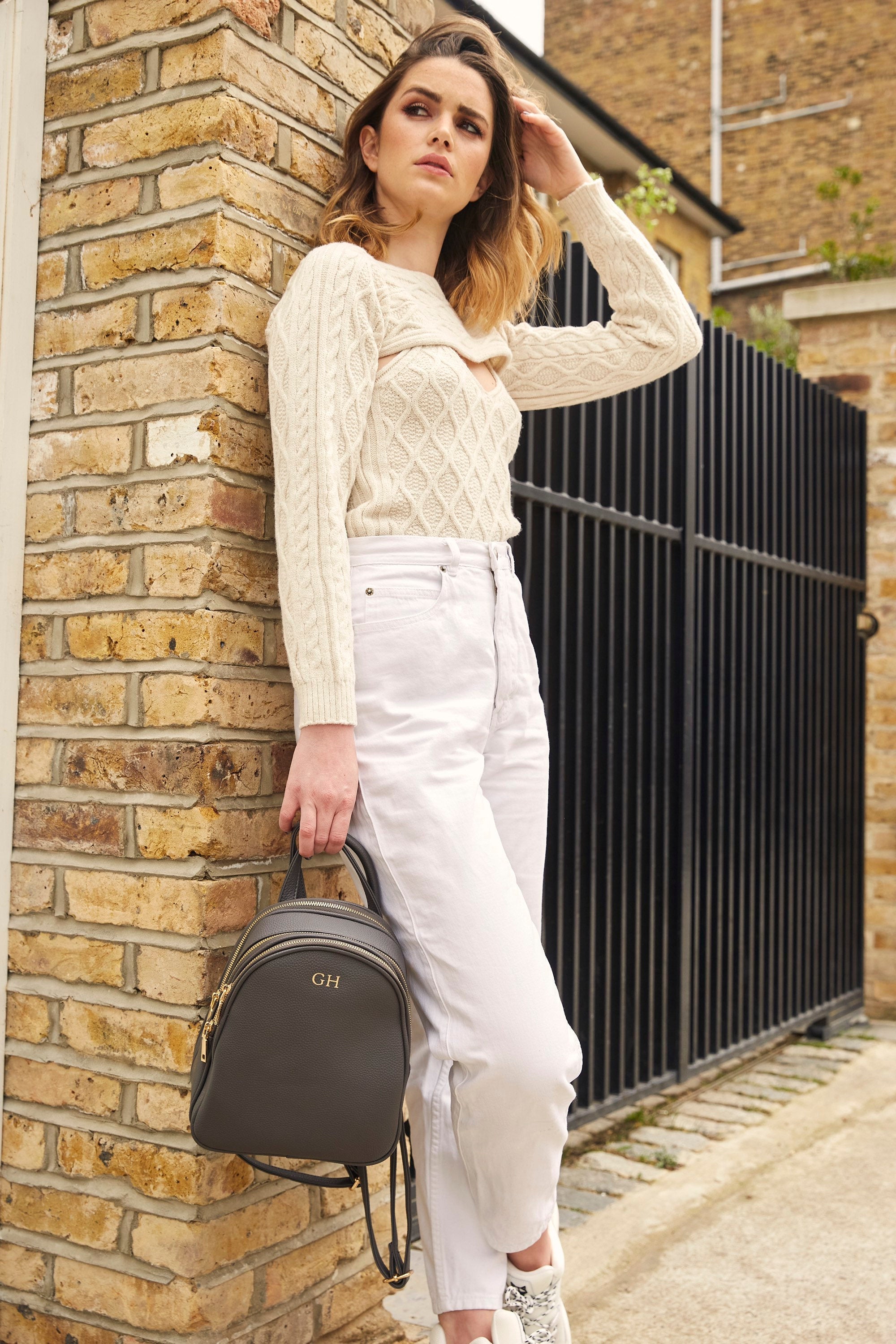 Personalised Vegan Leather Backpack With Initials