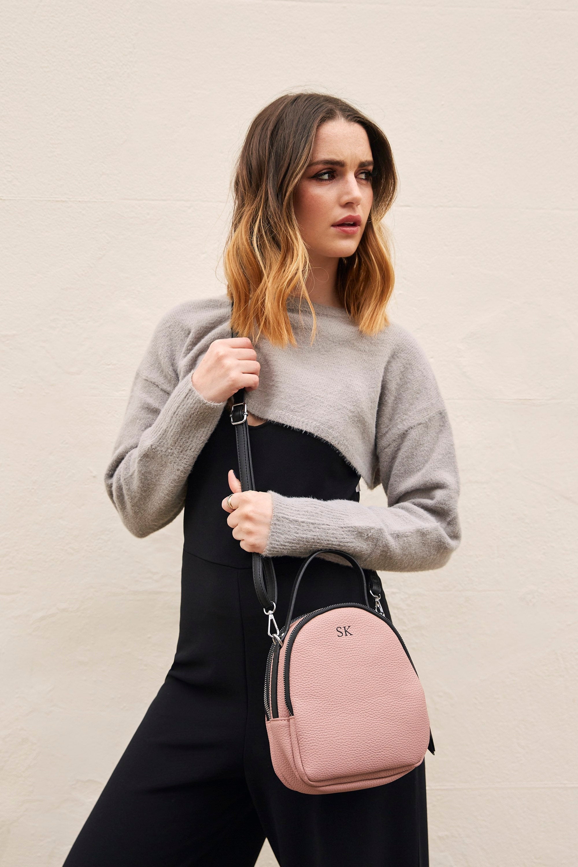 Personalised Pink Crossbody Bag With Initials