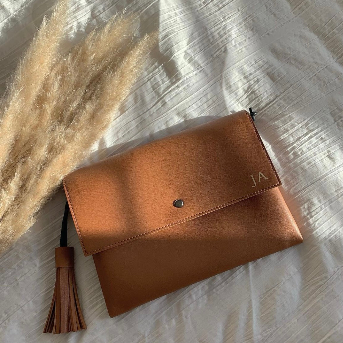 Personalised Cross Body Clutch Bag With Tassel