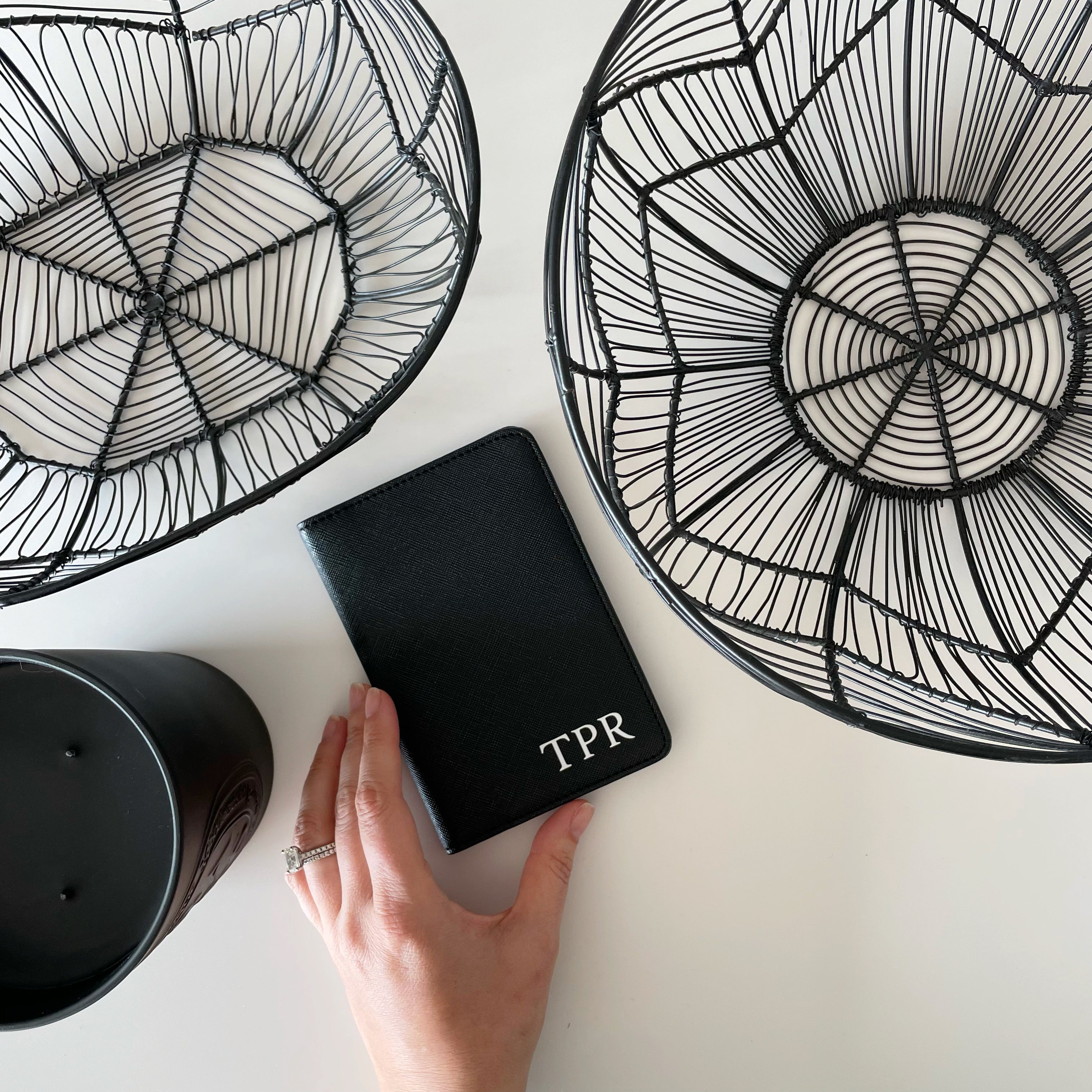 Women's Personalised Passport Cover - Black, White & Pink